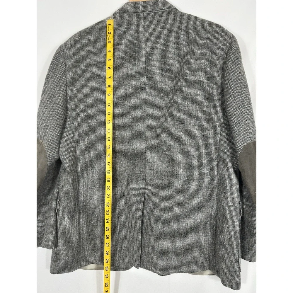 Vintage USA Mens  Tweed Twill Sport Coat Blazer Preppy Teacher Elbow‎ Patch